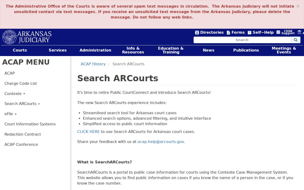 Arkansas CourtConnect information for Monroe County criminal court records