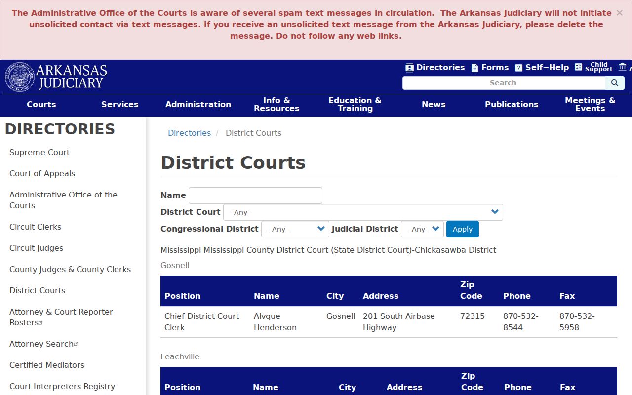 Monroe County criminal court district court directory