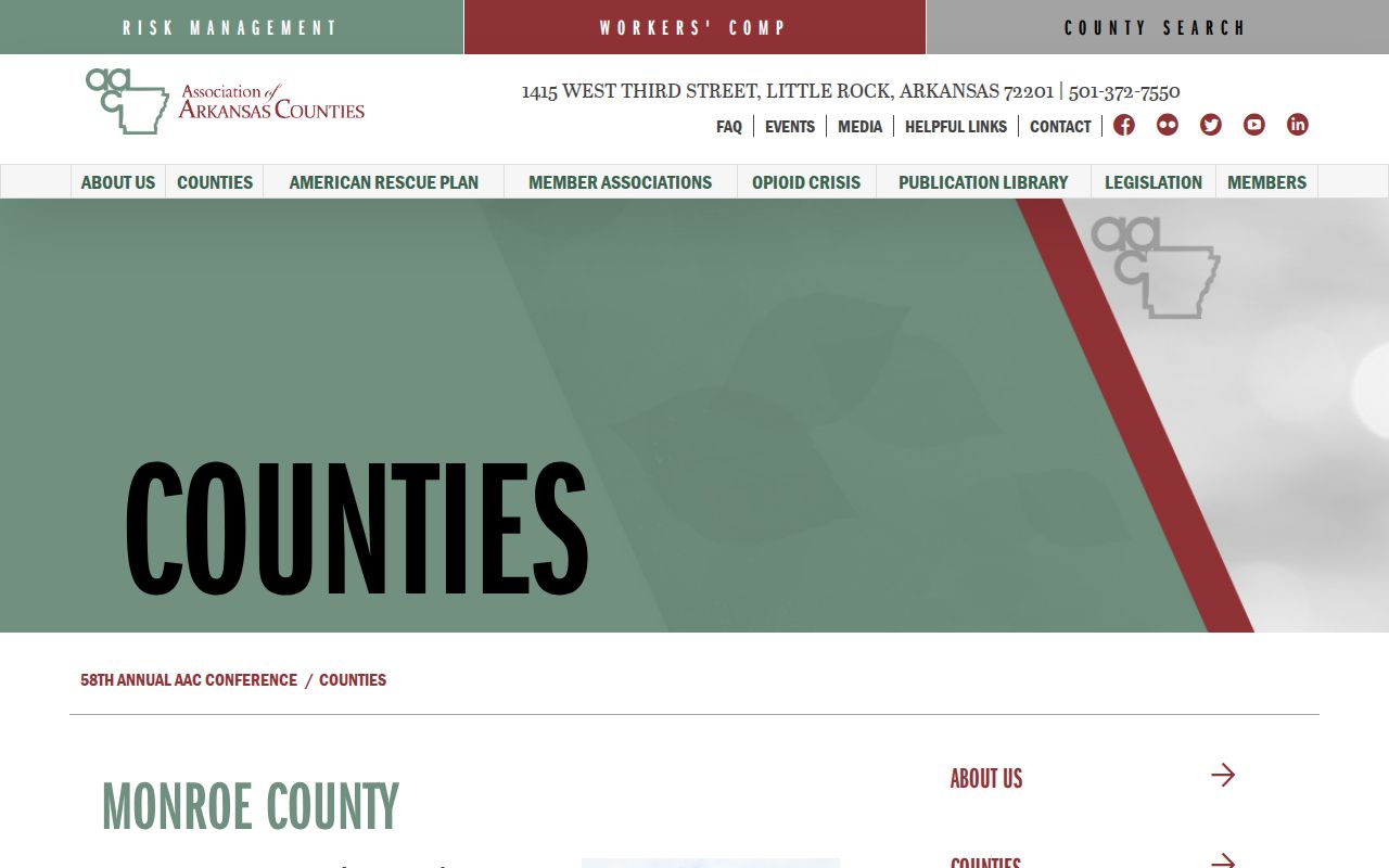 Association of Arkansas Counties Monroe County courthouse and official records profile