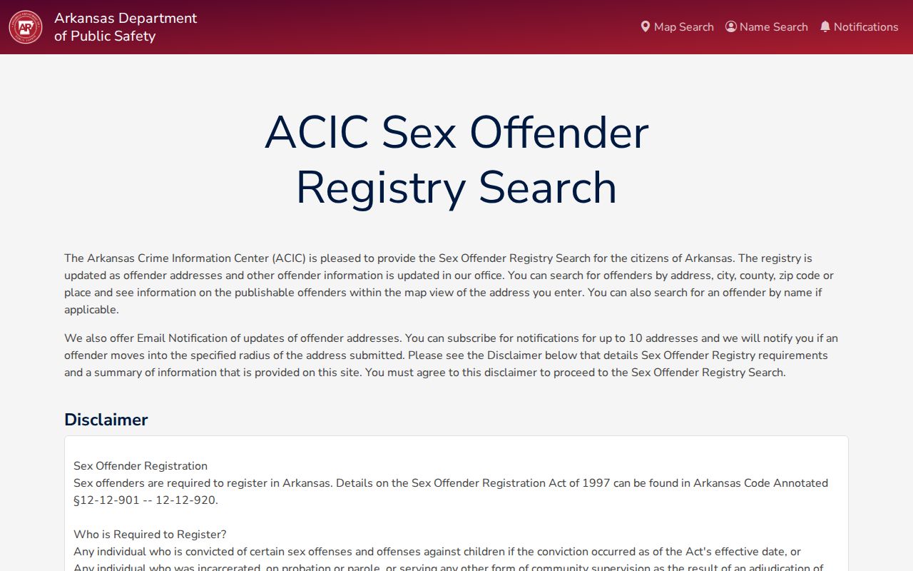 Arkansas registry map for a Monroe County sex offender check