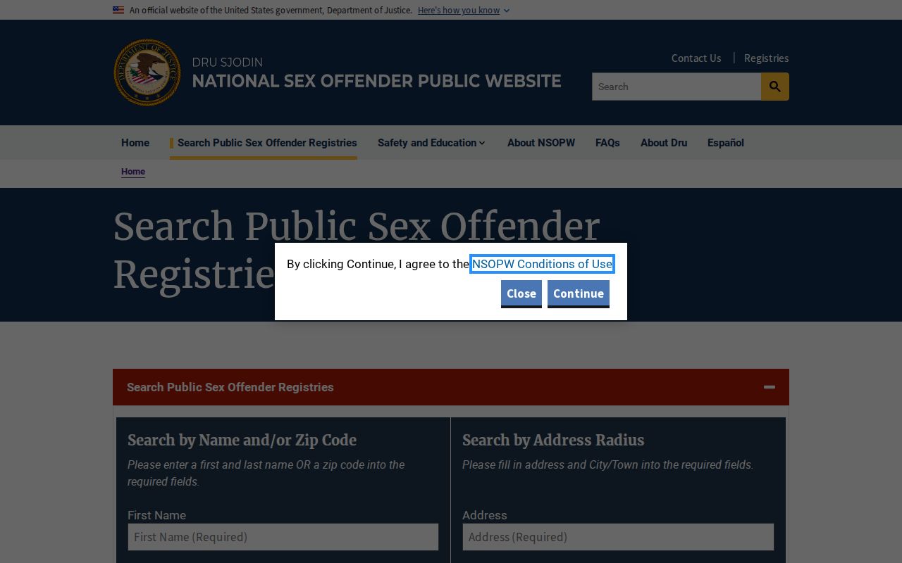 National registry search for Monroe County sex offender checks across states